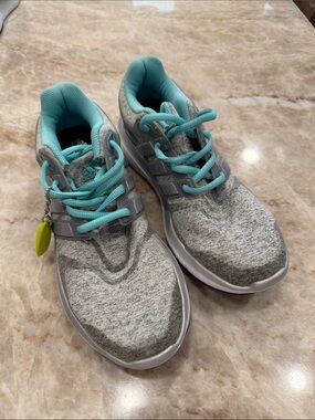 adidas Gray Knit Running Shoes with Aqua Lining- Cloudfoam, Ortholite